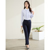 【优雅风琴褶】罗蒙春秋条纹长袖衬衫女士商务通勤职业装拼色领气质衬衣女 商品缩略图4