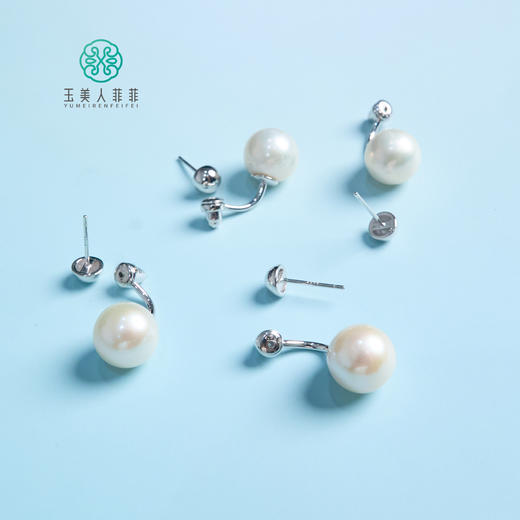 S925珍珠圆珠耳钉约10mm 商品图0