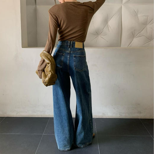 【顺丰包邮】33636 洛诗琳秋季新款美式复古宽松阔腿牛仔裤女688800 商品图4