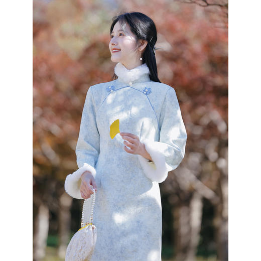 《卷舒 》秋冬长袖改良加绒日常年轻款旗袍LSB&3379 商品图1