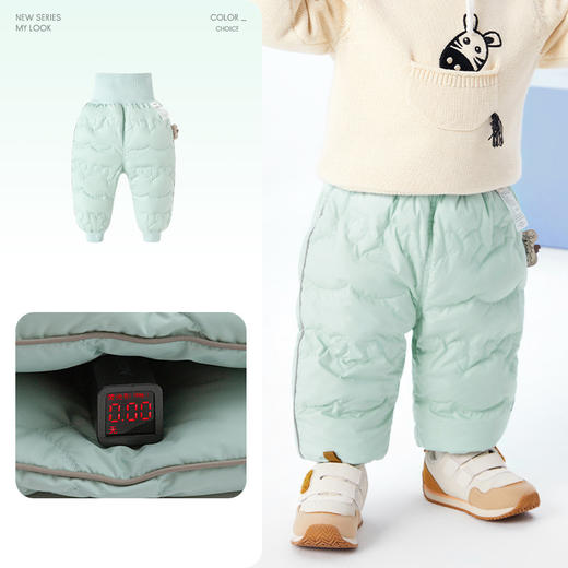 【A类优选面料，健康舒适！】婴幼儿童羽绒裤男童长裤女童裤子，新款保暖高腰护肚加厚白鸭绒，经过加厚处理，有效抵御寒冷天气对宝宝的侵袭-QQ 商品图9