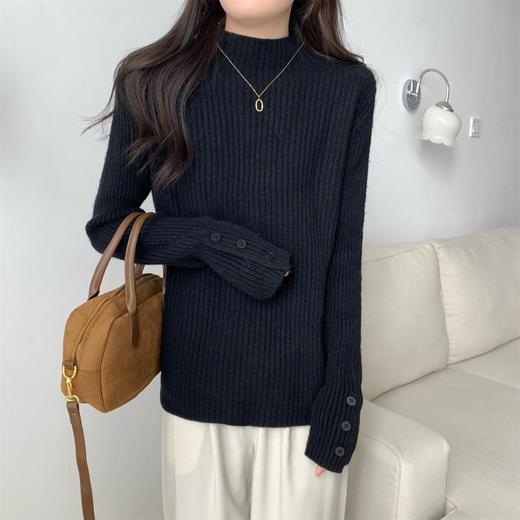 【YW】无忧购韩系慵懒简约内搭修身显瘦半高领针织打底衫1895（截单后7天发货)25年清仓捡漏 商品图11