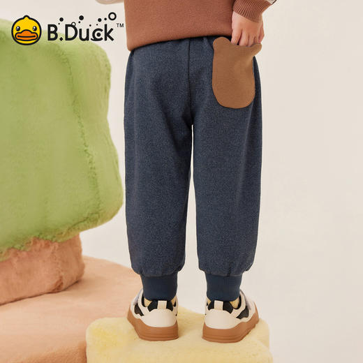 bduck小黄鸭童装儿童牛仔裤加绒冬款男童裤子宝宝束脚保暖休闲裤90-130 BF5573019 商品图0
