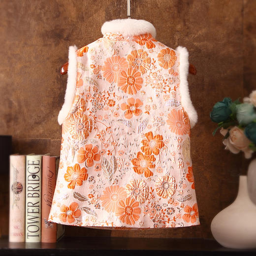 冬季新款唐装背心夹棉保暖提花马甲ZSM231032 商品图1