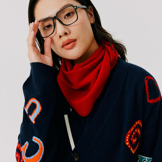 东黎 • 山羊绒女士秋冬字母提花开衫 5016 商品图5