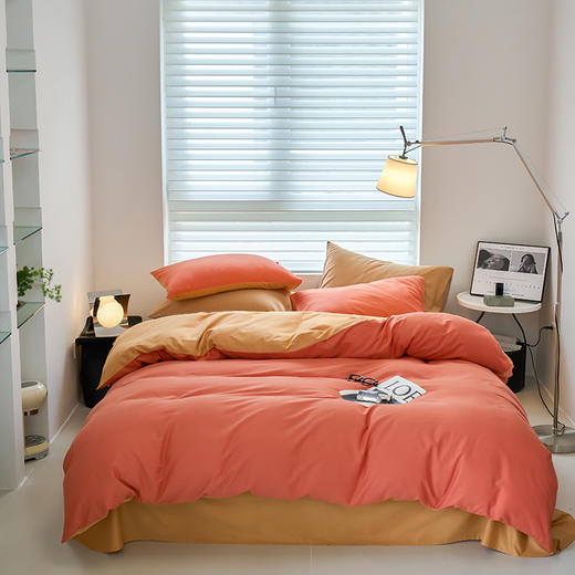 【四季可用】40支新疆长绒棉火山全棉磨毛纯色床品单件、单被套、单床笠、枕套 商品图0