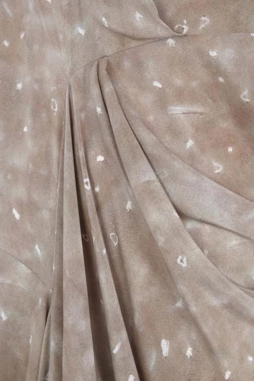 Cortana 灰褐光影MAYU垂褶真丝连衣裙 商品图4