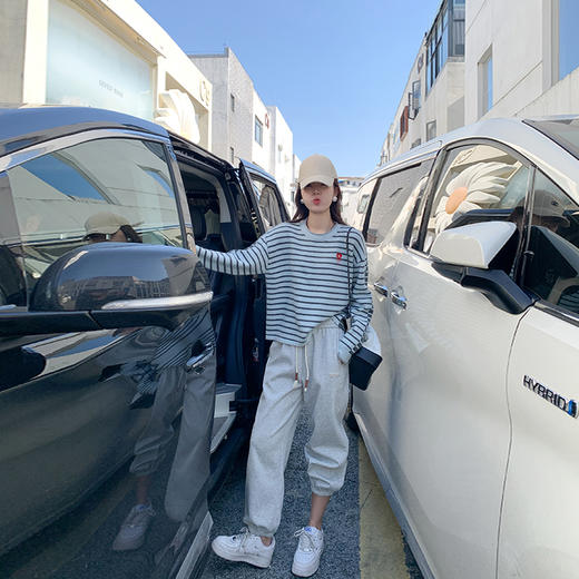 【179元任选2件】最后一波现货！爱心刺绣条纹宽松毛衣 商品图3