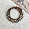 【新中式金丝檀木串珠手链】古风高颜值手饰 复古双圈木质灰玛瑙手串  商品缩略图5