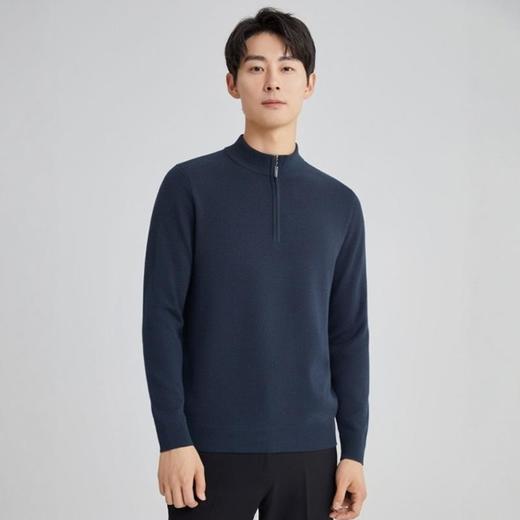 【100%绵羊毛】25早春男士半高拉链羊毛衫多色可选舒适好穿 商品图2