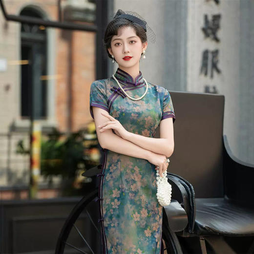 高端旗袍新中式秋日常改良连衣裙年轻气质长款HQ316 商品图2