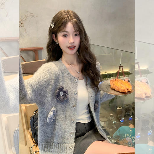 <曾小咸推荐>2.14现货秒杀 ！微信超特价！立体花朵毛织开衫 日常209.99 立减120 秒杀89.99！！ 商品图0