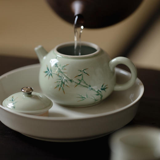 束刻<秘黄釉茶壶> 商品图3
