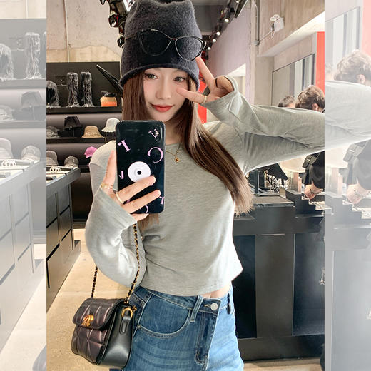 <曾小咸推荐>3色前后两穿修身保暖T恤打底 商品图2