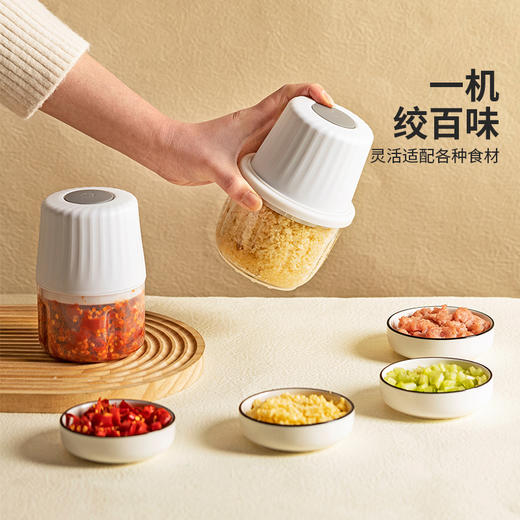 摩登主妇蒜泥神器家用切绞蒜末打蒜器压大蒜蒜蓉搅碎器电动捣蒜器 商品图2