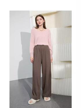 520活动促（NO退）-197坑条肌理纹阔腿裤-喜出