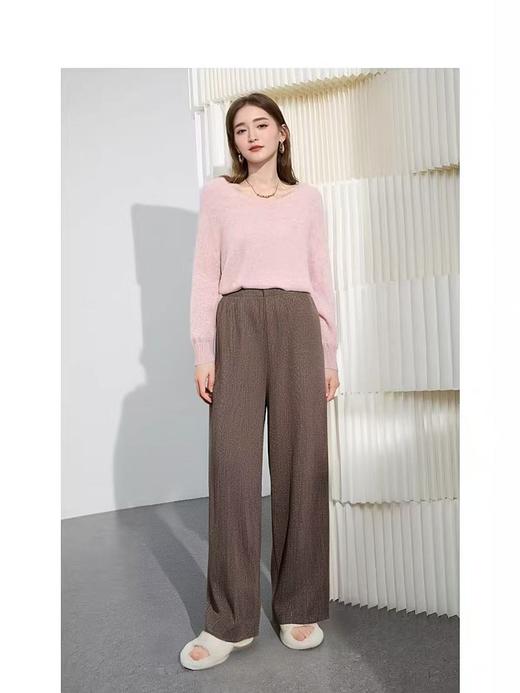 520活动促（NO退）-197坑条肌理纹阔腿裤-喜出 商品图0