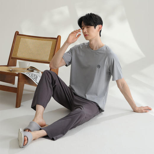 男士夏季睡衣套装  纯棉短袖家居服芬腾 商品图1