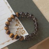 【黄虎眼石茶晶手链】情侣男女款 天然单圈设计款 小众文艺复古手饰显白手串  商品缩略图0
