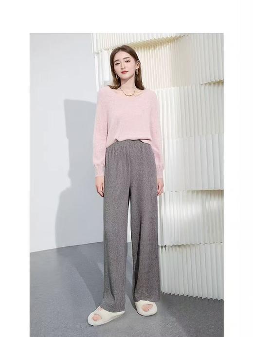 520活动促（NO退）-197坑条肌理纹阔腿裤-喜出 商品图2