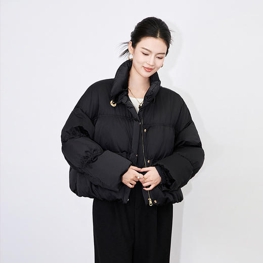 【高货wl】全新升级【铂金会员634/天猫859/差价225】(91954) 洛诗琳保暖加厚立领羽绒服女冬款显瘦时尚泡芙面包服 商品图3