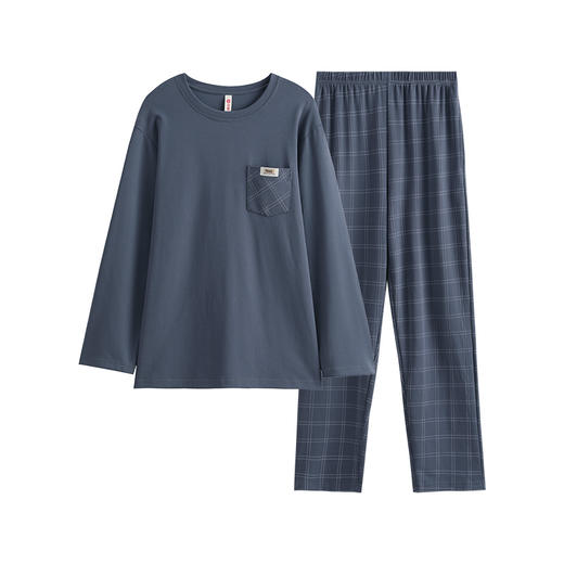 芬腾睡衣男春秋纯棉休闲长袖长裤套装青年男款秋季大码全棉家居服 商品图4