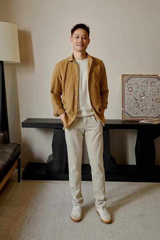 【顺丰包邮】41849 LP同款时尚轻奢风温莎领老钱风高级感亚麻男士衬衫1030 商品图10