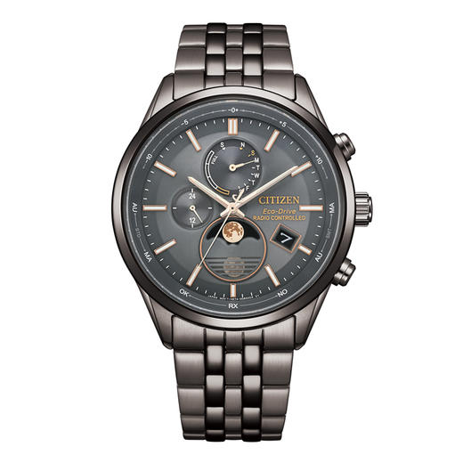 西铁城CITIZEN光动能电波不锈钢GIP覆膜月相男表BY1037-51H 商品图1