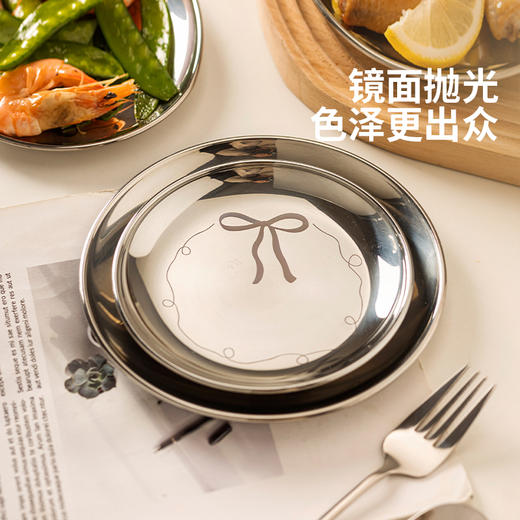 摩登主妇304不锈钢儿童餐盘家用食品级盘子菜盘碟子防摔宝宝餐具 商品图2