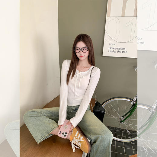 <曾小咸推荐>蓝色高腰直筒牛仔裤 日常179.99/件 立减90 秒杀89.99/件！！ 商品图4