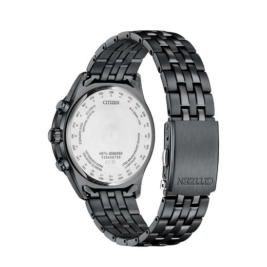 西铁城CITIZEN光动能电波不锈钢BIP覆膜月相男表BY1035-56L 商品图5