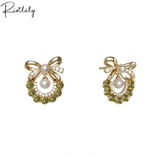 1F【Riotlily艾特里里】Riotlily/艾特里里圣诞花环吊坠浪漫趣味耳钉 商品图1