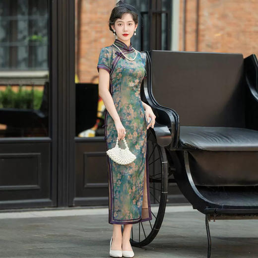 高端旗袍新中式秋日常改良连衣裙年轻气质长款HQ316 商品图1