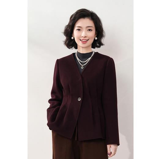 西子/【东韵】几何美学重工打缆收腰短呢子大衣/WTCY101 商品图2