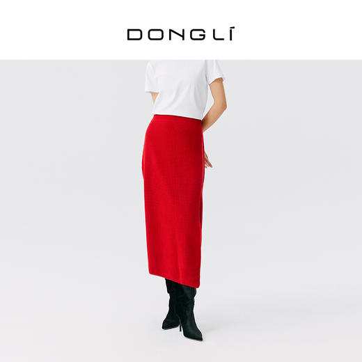 东黎 • 小山羊绒女士秋冬双层双元宝针显瘦半裙 2082 商品图3