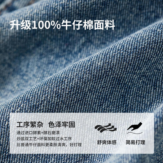 【内购】松弛都市复古丹宁通勤翻领可拆卸皮腰带水洗全棉牛仔连衣裙-W51L58769 商品图4