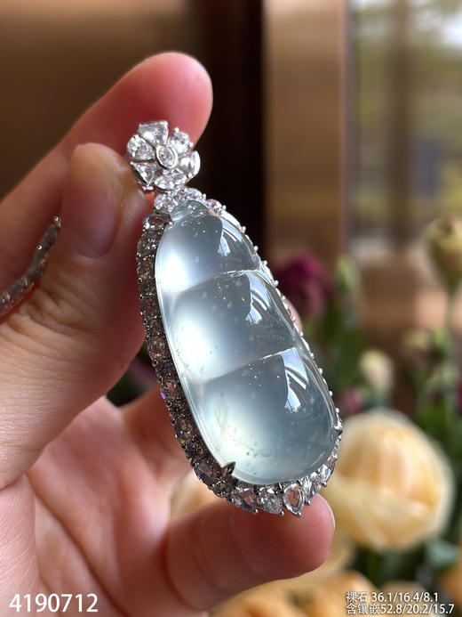 玻璃种木那料福豆吊坠【4190712】具体价格微信咨询 商品图1