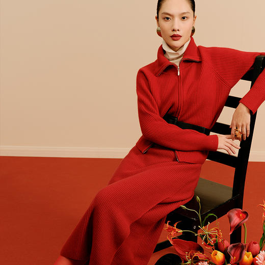 东黎 • 小山羊绒女士秋冬双层双元宝针显瘦半裙 2082 商品图0