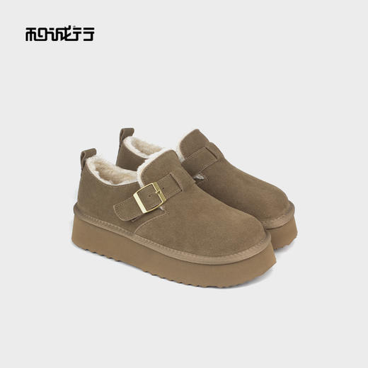 和诚行 2024秋冬新款百搭厚底加绒保暖低帮休闲鞋雪地靴0470198 商品图4