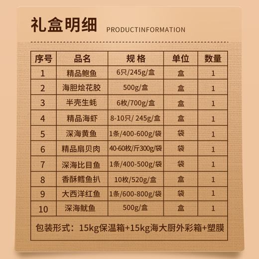 2025年A2如意吉祥海鲜礼盒 精选10种海鲜 商品图2