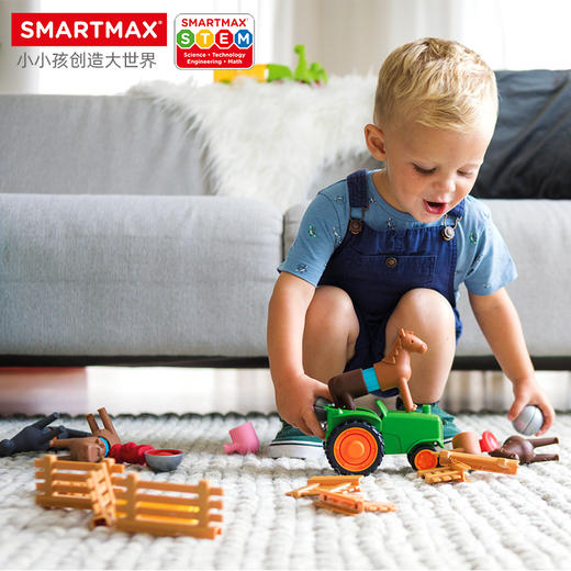 SMARTMAX 小小拖拉机 磁力车益智玩具 1.5岁+ 22PCS 商品图4