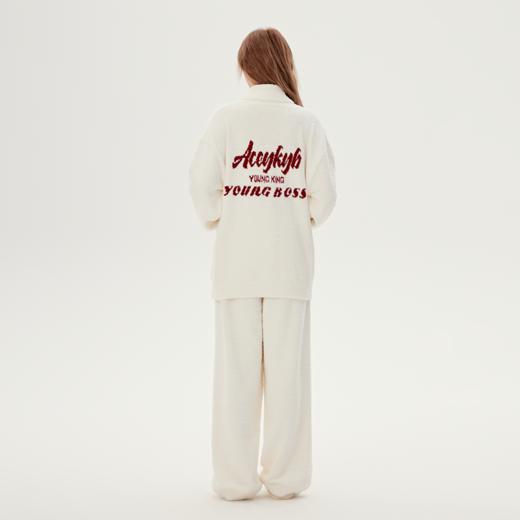 YKYB简约舒适保暖高弹宽松绒毛情侣家居服睡衣 商品图3