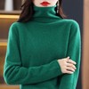 100%纯羊毛衫女卷口高领毛衣堆堆领纯色打底 商品缩略图6