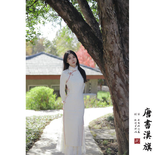 【池梦鲤】米白色蕾丝冬季加厚旗袍年轻日常新中式连衣裙 商品图2