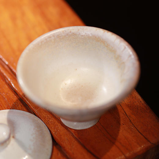 【林栖好物】【大高足盖碗】满容：130ml 李现锋纯手工柴烧盖碗 商品图1