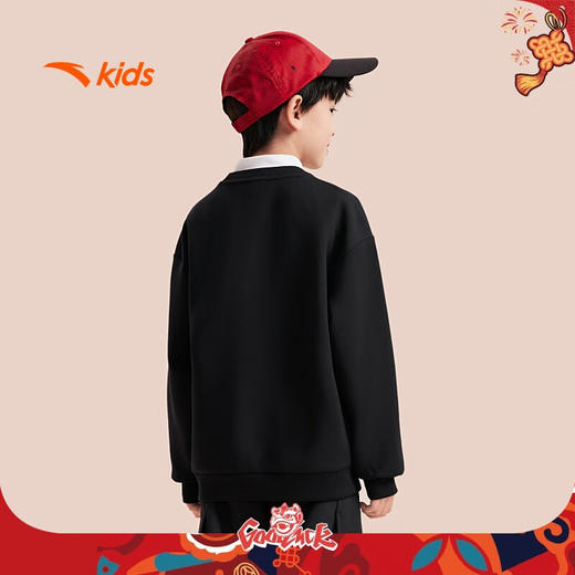 安踏儿童卫衣男童新年衣服2025春新年大童红色拜年服352518707 商品图1