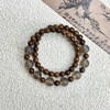 【新中式金丝檀木串珠手链】古风高颜值手饰 复古双圈木质灰玛瑙手串  商品缩略图2