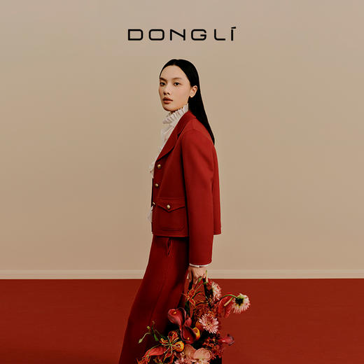 东黎 • 小山羊绒女士秋冬西服领小香风双面呢羊绒大衣 3322 商品图4