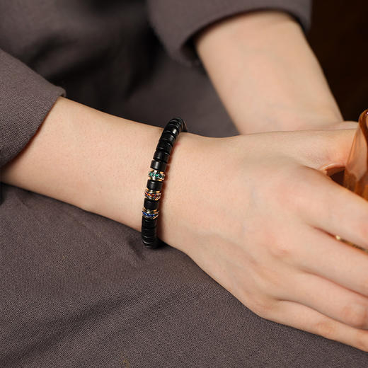 「三生三世·小叶紫檀」小叶紫檀药片手串男女士款文玩三生三世叠戴老料直切佛珠单圈复古时尚饰品 商品图3