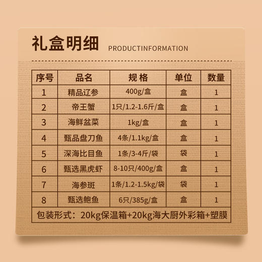 2025年A5盛世鸿运海鲜礼盒A5 精选8种高端海鲜 商品图2